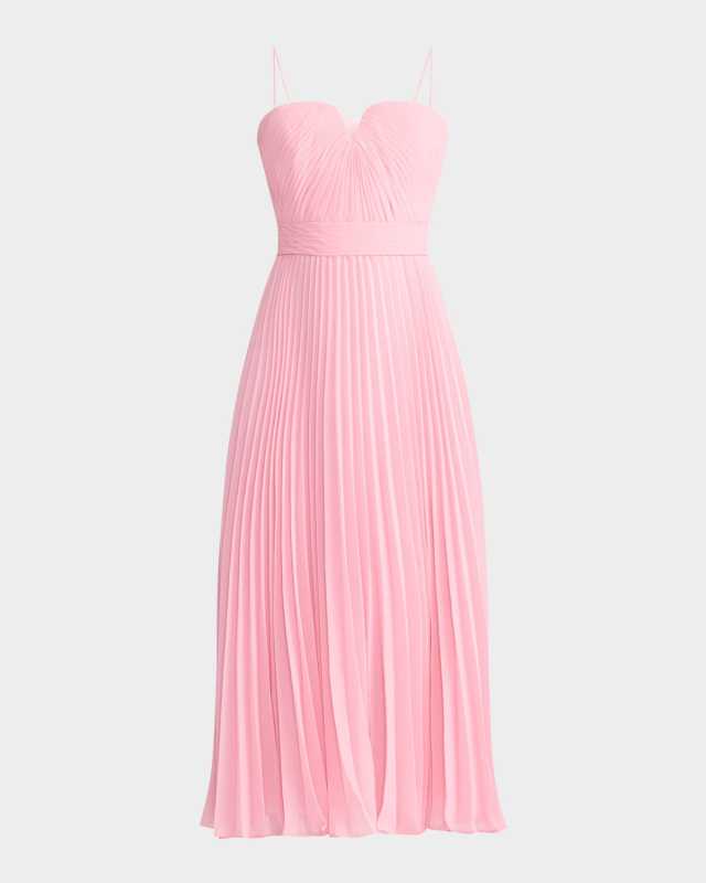 Wicked x Zac Posen Pleated Chiffon Midi Dress